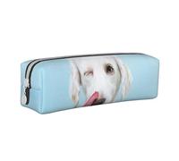 YWSOTRE Labrador drôle, Trousse à Crayons, étui à stylos, Sac à Crayons en Cuir Portable avec Pochette à cosmétiques à Fermeture éclair