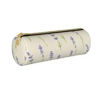 YWSOTRE Lavande Petite, Trousse à Crayons Étui à Stylo cylindrique Sac à Crayons en Cuir Portable avec Sac à cosmétiques à Fermeture éclair