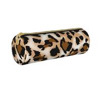 YWSOTRE Léopard Guépard Léopard Amour, Trousse à Crayons Étui à Stylo cylindrique Sac à Crayons en Cuir Portable avec Sac à cosmétiques à Fermeture éclair