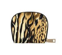 YWSOTRE Léopard Lion Peau De Tigre Bringé en Fourrure, Sac à Cartes en Cuir PU, Portefeuille Porte-Cartes de crédit, étui à Cartes