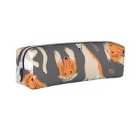 YWSOTRE Lévrier Afghan Mignon, Trousse à Crayons, étui à stylos, Sac à Crayons en Cuir Portable avec Pochette à cosmétiques à Fermeture éclair