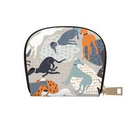 YWSOTRE Lévriers Mignons, Sac à Cartes en Cuir PU, Portefeuille Porte-Cartes de crédit, étui à Cartes
