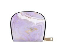 YWSOTRE Ligne dorée en marbre Violet Lavande, Sac à Cartes en Cuir PU, Portefeuille Porte-Cartes de crédit, étui à Cartes