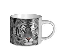 YWSOTRE Magnifique imprimé tigre blanc,Tasse en céramique grande capacité, tasse à thé, tasse à café 450 ml