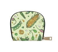 YWSOTRE Maïs Pois Gousses Haricots Câpres, Sac à Cartes en Cuir PU, Portefeuille Porte-Cartes de crédit, étui à Cartes