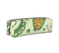 YWSOTRE Maïs Pois Gousses Haricots Câpres, Trousse à Crayons, étui à stylos, Sac à Crayons en Cuir Portable avec Pochette à cosmétiques à Fermeture éclair