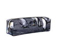 YWSOTRE Manchot, Trousse à Crayons, étui à stylos, Sac à Crayons en Cuir Portable avec Pochette à cosmétiques à Fermeture éclair