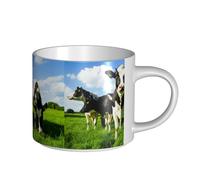 YWSOTRE Manger des vaches dans les pâturages d'été,Tasse en céramique grande capacité, tasse à thé, tasse à café 450 ml