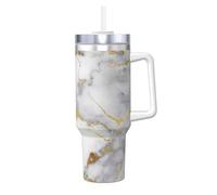 YWSOTRE Marbre doré italien,Bouteille d'eau en acier inoxydable avec poignée Ice Bully Cup 40 oz