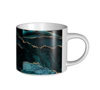 YWSOTRE Marbre émeraude bleu sarcelle et scapes,Tasse en céramique grande capacité, tasse à thé, tasse à café 450 ml