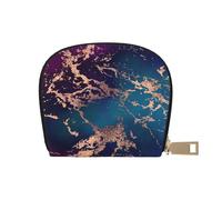YWSOTRE Marbre Luxe Décor Violet Foncé Et Sarcelle avec Or, Sac à Cartes en Cuir PU, Portefeuille Porte-Cartes de crédit, étui à Cartes