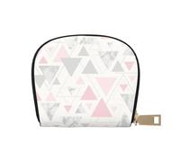 YWSOTRE Marbre Triangle Géométrique Argent Gris Rose, Sac à Cartes en Cuir PU, Portefeuille Porte-Cartes de crédit, étui à Cartes