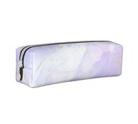 YWSOTRE Marbre Violet Pastel Liquide, Trousse à Crayons, étui à stylos, Sac à Crayons en Cuir Portable avec Pochette à cosmétiques à Fermeture éclair