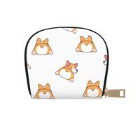 YWSOTRE Mignon Corgi Cul, Sac à Cartes en Cuir PU, Portefeuille Porte-Cartes de crédit, étui à Cartes
