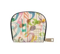 YWSOTRE Mix Match Rétro Note De Musique Musique, Sac à Cartes en Cuir PU, Portefeuille Porte-Cartes de crédit, étui à Cartes