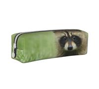 YWSOTRE Mode Mignon Raton Laveur imprimé, Trousse à Crayons, étui à stylos, Sac à Crayons en Cuir Portable avec Pochette à cosmétiques à Fermeture éclair