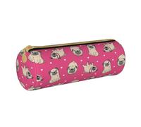 YWSOTRE Modèle Carlin, Trousse à Crayons Étui à Stylo cylindrique Sac à Crayons en Cuir Portable avec Sac à cosmétiques à Fermeture éclair