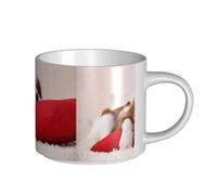 YWSOTRE Modèle Cavalier King Charles Spaniel,Tasse en céramique grande capacité, tasse à thé, tasse à café 450 ml
