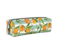 YWSOTRE Modèle d'agrumes Oranges, Trousse à Crayons, étui à stylos, Sac à Crayons en Cuir Portable avec Pochette à cosmétiques à Fermeture éclair