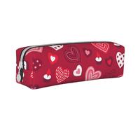 YWSOTRE Modèle de Coeur d'amour pour la Saint-Valentin, Trousse à Crayons, étui à stylos, Sac à Crayons en Cuir Portable avec Pochette à cosmétiques à Fermeture éclair
