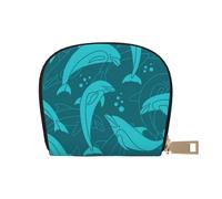 YWSOTRE Modèle de Dauphins, Sac à Cartes en Cuir PU, Portefeuille Porte-Cartes de crédit, étui à Cartes