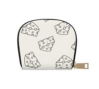 YWSOTRE Modèle de griffonnage de Fromage, Sac à Cartes en Cuir PU, Portefeuille Porte-Cartes de crédit, étui à Cartes