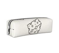 YWSOTRE Modèle de griffonnage de Fromage, Trousse à Crayons, étui à stylos, Sac à Crayons en Cuir Portable avec Pochette à cosmétiques à Fermeture éclair