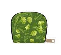 YWSOTRE Modèle De Houblon Et De Feuilles Vertes, Sac à Cartes en Cuir PU, Portefeuille Porte-Cartes de crédit, étui à Cartes