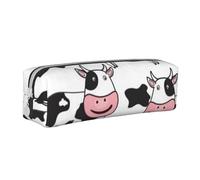 YWSOTRE Modèle de Vache drôle, Trousse à Crayons, étui à stylos, Sac à Crayons en Cuir Portable avec Pochette à cosmétiques à Fermeture éclair
