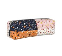 YWSOTRE Modèles de terrazzo vectoriels sans Couture, Trousse à Crayons, étui à stylos, Sac à Crayons en Cuir Portable avec Pochette à cosmétiques à Fermeture éclair