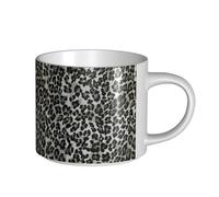 YWSOTRE Motif léopard gris et noir,Tasse en céramique grande capacité, tasse à thé, tasse à café 450 ml