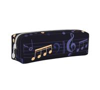 YWSOTRE Motif Musical sans Couture, Trousse à Crayons, étui à stylos, Sac à Crayons en Cuir Portable avec Pochette à cosmétiques à Fermeture éclair