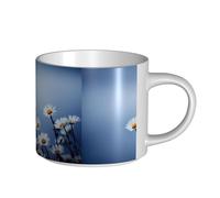YWSOTRE Nature Fleur Blanche,Tasse en céramique grande capacité, tasse à thé, tasse à café 450 ml