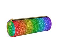 YWSOTRE on dirait Un Arc-en-Ciel avec des Paillettes, Trousse à Crayons Étui à Stylo cylindrique Sac à Crayons en Cuir Portable avec Sac à cosmétiques à Fermeture éclair