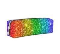 YWSOTRE on dirait Un Arc-en-Ciel avec des Paillettes, Trousse à Crayons, étui à stylos, Sac à Crayons en Cuir Portable avec Pochette à cosmétiques à Fermeture éclair
