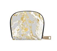 YWSOTRE Ondulation d'agate Grise et dorée, Sac à Cartes en Cuir PU, Portefeuille Porte-Cartes de crédit, étui à Cartes