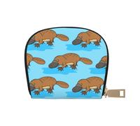 YWSOTRE Ornithorynque drôle Australien, Sac à Cartes en Cuir PU, Portefeuille Porte-Cartes de crédit, étui à Cartes