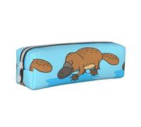 YWSOTRE Ornithorynque drôle Australien, Trousse à Crayons, étui à stylos, Sac à Crayons en Cuir Portable avec Pochette à cosmétiques à Fermeture éclair