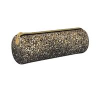 YWSOTRE Paillettes dorées Points dorés Noirs, Trousse à Crayons Étui à Stylo cylindrique Sac à Crayons en Cuir Portable avec Sac à cosmétiques à Fermeture éclair