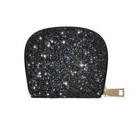 YWSOTRE Paillettes imprimées Galaxie, Pas de Vraies Paillettes., Sac à Cartes en Cuir PU, Portefeuille Porte-Cartes de crédit, étui à Cartes