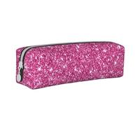 YWSOTRE Paillettes Roses Scintillantes, Trousse à Crayons, étui à stylos, Sac à Crayons en Cuir Portable avec Pochette à cosmétiques à Fermeture éclair