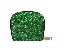 YWSOTRE Paillettes Vertes Scintillantes, Sac à Cartes en Cuir PU, Portefeuille Porte-Cartes de crédit, étui à Cartes