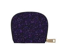 YWSOTRE Paillettes Violet améthyste foncé, Sac à Cartes en Cuir PU, Portefeuille Porte-Cartes de crédit, étui à Cartes