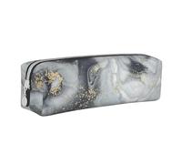 YWSOTRE Pastel Splash Abstrait en marbre Gris, Trousse à Crayons, étui à stylos, Sac à Crayons en Cuir Portable avec Pochette à cosmétiques à Fermeture éclair