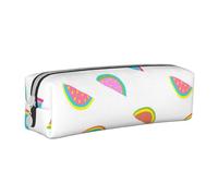 YWSOTRE Pastèque colorée drôle, Trousse à Crayons, étui à stylos, Sac à Crayons en Cuir Portable avec Pochette à cosmétiques à Fermeture éclair