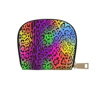 YWSOTRE Peau de Jaguar Arc-en-Ciel, Sac à Cartes en Cuir PU, Portefeuille Porte-Cartes de crédit, étui à Cartes