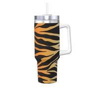 YWSOTRE Peau de tigre,Bouteille d'eau en acier inoxydable avec poignée Ice Bully Cup 40 oz