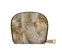 YWSOTRE Peluche imprimé Fausse Fourrure Marron Naturel, Sac à Cartes en Cuir PU, Portefeuille Porte-Cartes de crédit, étui à Cartes