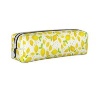 YWSOTRE Petits Citrons, Trousse à Crayons, étui à stylos, Sac à Crayons en Cuir Portable avec Pochette à cosmétiques à Fermeture éclair