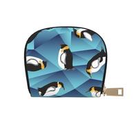 YWSOTRE Pingouin polygone Abstrait, Sac à Cartes en Cuir PU, Portefeuille Porte-Cartes de crédit, étui à Cartes